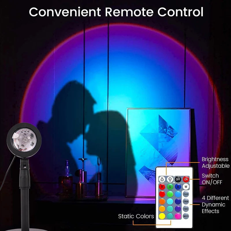 Multi Colors Sunset Lamp, Sunset Projection Lamp LED Night Lights 85% OFF